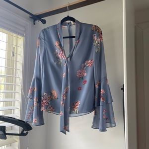 Keepsake the label bell sleeve sheer floral blouse size XS fairy whimsy